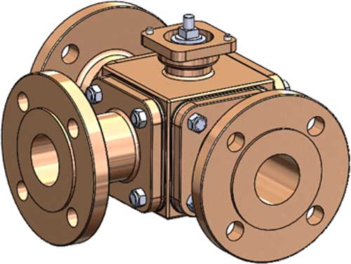 Motorised Ball Valve 3 Way	(L Type) resim
